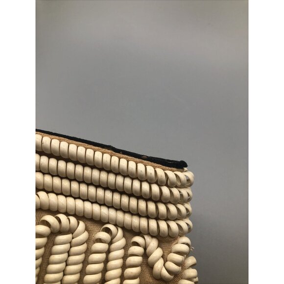 1940s Mid Century Ivory Nude Telephone Phone Cord Crescent Clutch Bag - Picture 12 of 12